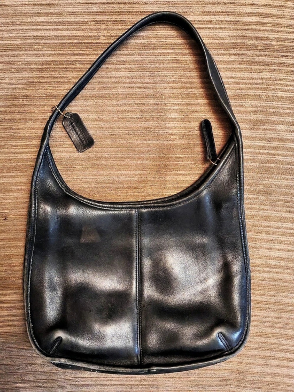 Coach Ergo Pocket Zip Hobo 9033 Leather Shoulder Bag Black